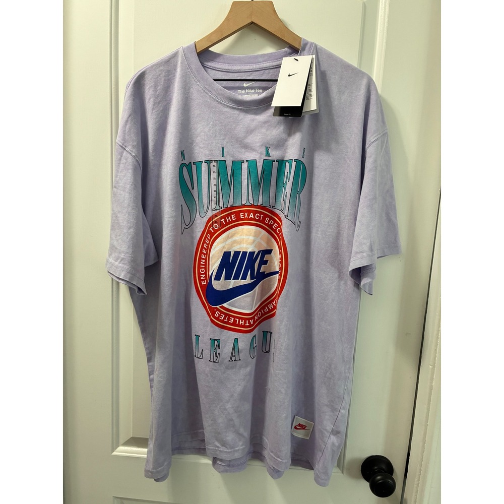 Nike Summer League Graphic T-Shirt Mens XL Purple Loose Fit HJ3434-515 NWT